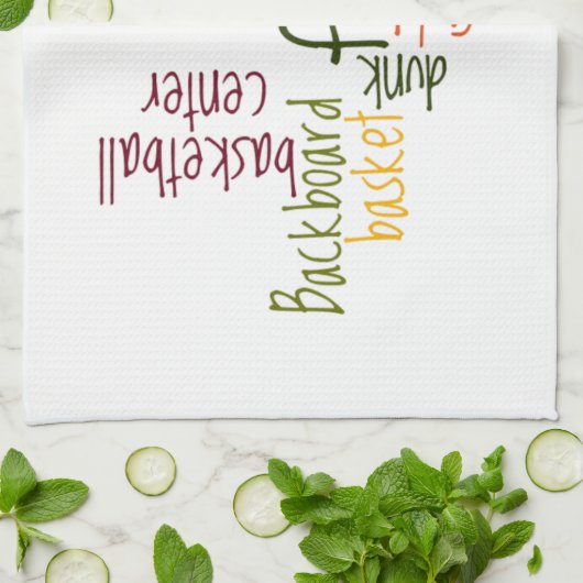 バスケットボールゲームビューティフル文字引用文 キッチンタオル (折り畳み)