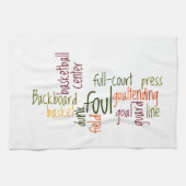 バスケットボールゲームビューティフル文字引用文 キッチンタオル (横)