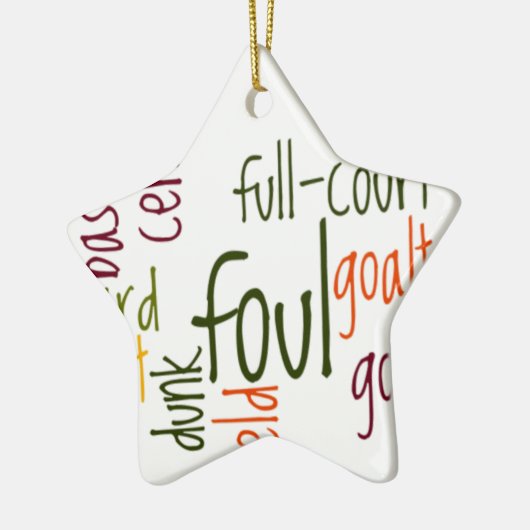 バスケットボールゲームビューティフル文字引用文 セラミックオーナメント (左)