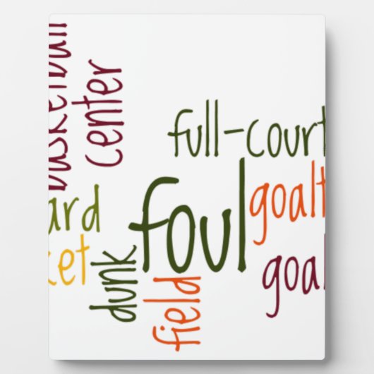 バスケットボールゲームビューティフル文字引用文 フォトプラーク (正面)
