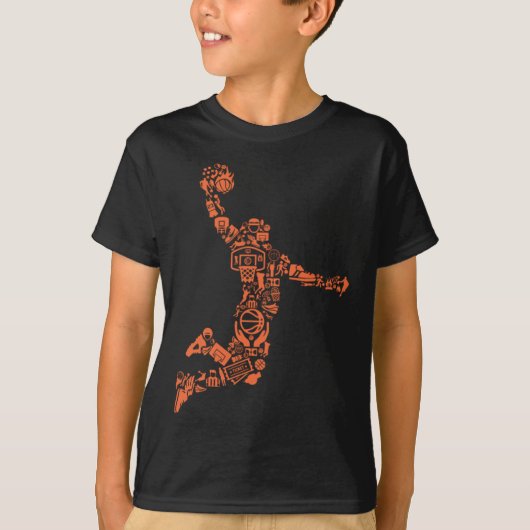 バスケットボールコラージュ Tシャツ (正面)
