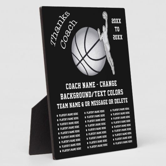 バスケットボールコーチありがとうギフト、バスケットボールコーチ フォトプラーク (側面)