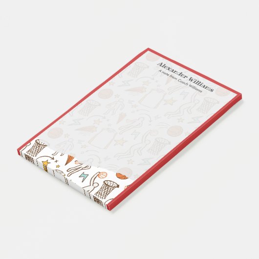 バスケットボールコーチからの特別なメッセージ ポストイット (アングル)