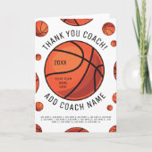 バスケットボールコーチにチームプレーヤー名を追加 サンキューカード (正面)