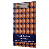 バスケットボールコーチのネイビーブルーお名前ありがとう クリップボード (左)