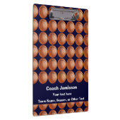 バスケットボールコーチのネイビーブルーお名前ありがとう クリップボード (右)