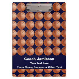  バスケットボールコーチのネイビーブルーお名前ありがとう クリップボード