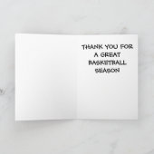 バスケットボールコーチへの感謝 サンキューカード (内部)
