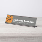 バスケットボールコーチまたは体育先生 デスクネームプレート (正面)