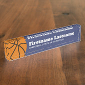 バスケットボールコーチまたは体育先生 デスクネームプレート (側面)