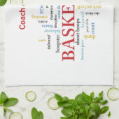 バスケットボールコーチをパーソナライズお礼 キッチンタオル (折り畳み)