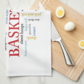 バスケットボールコーチをパーソナライズお礼 キッチンタオル (四つ折り)