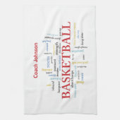 バスケットボールコーチをパーソナライズお礼 キッチンタオル (縦)