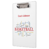 バスケットボールコーチをパーソナライズお礼 クリップボード (左)