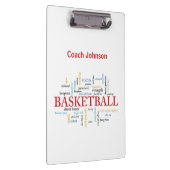 バスケットボールコーチをパーソナライズお礼 クリップボード (右)