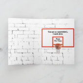 バスケットボールコーチカードをありがとう カード (内部)