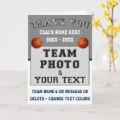 バスケットボールコーチサンキューカードパーソナライズされた、 カード (黄色い花)