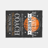 バスケットボールコーチサンキューギフトブランケット フリースブランケット (正面(横))