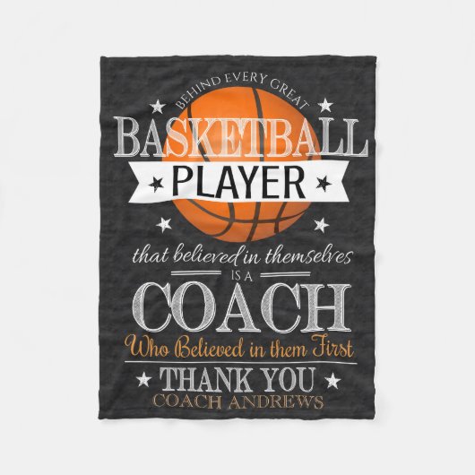 バスケットボールコーチサンキューギフトブランケット フリースブランケット (正面)