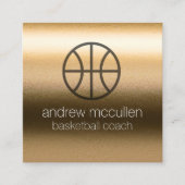 バスケットボールコーチスカウトプロフェッショナルスポーツスクエア スクエア名刺 (正面)