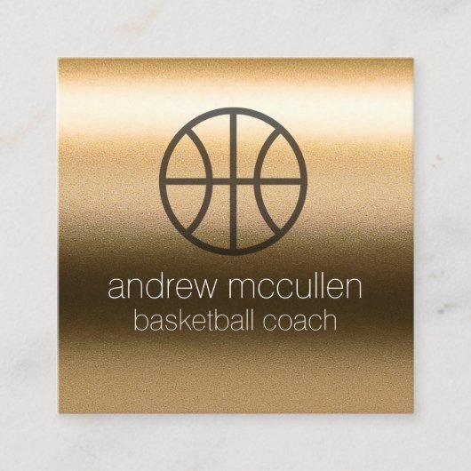 バスケットボールコーチスカウトプロフェッショナルスポーツスクエア スクエア名刺 (正面)
