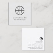 バスケットボールコーチスカウトプロフェッショナルスポーツスクエア スクエア名刺 (正面/裏面)