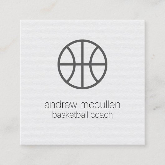 バスケットボールコーチスカウトプロフェッショナルスポーツスクエア スクエア名刺 (正面)