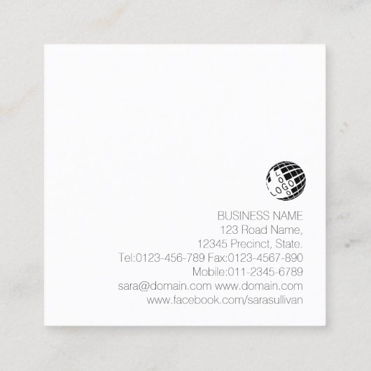 バスケットボールコーチスカウトプロフェッショナルスポーツスクエア スクエア名刺 (裏面)