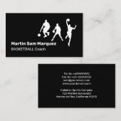 バスケットボールコーチトレーナーブラック&ホワイト 名刺 (正面/裏面)