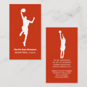 バスケットボールコーチトレーナーレッドオレンジの名刺 名刺 (正面/裏面)