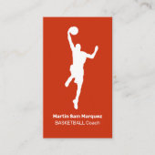 バスケットボールコーチトレーナーレッドオレンジの名刺 名刺 (正面)