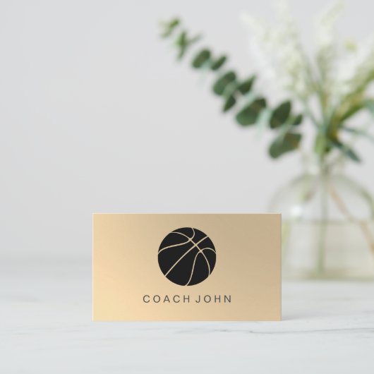 バスケットボールコーチフェイク金ゴールド名刺 名刺 (スタンド正面)