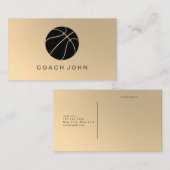 バスケットボールコーチフェイク金ゴールド名刺 名刺 (正面/裏面)