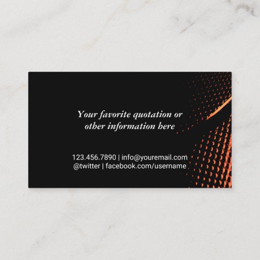 バスケットボールコーチプロフェッショナルスポーツインストラクター 名刺 (裏面)