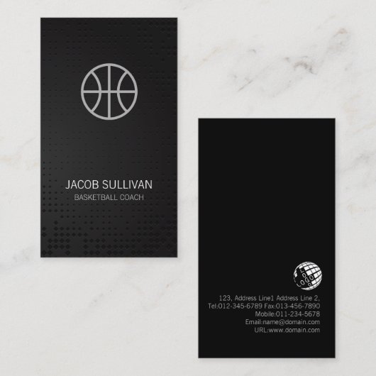 バスケットボールコーチプロフェッショナルスポーツビジネス 名刺 (正面/裏面)