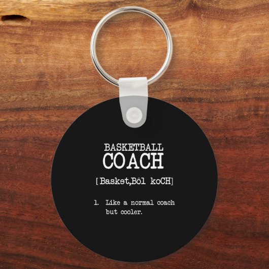バスケットボールコーチ定義おもしろいスポーツ引用文 キーホルダー (正面)