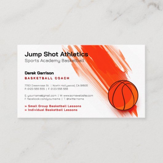 バスケットボールコーチ |スポーツトレーナー 名刺 (正面)