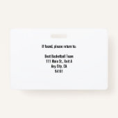 バスケットボールコーチ バッジ (裏面)