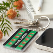 バスケットボールコーチ、プレイヤー、名前の緑/黒 キーホルダー (正面右)