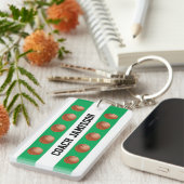 バスケットボールコーチ、プレーヤー用の緑/白 キーホルダー (正面右)