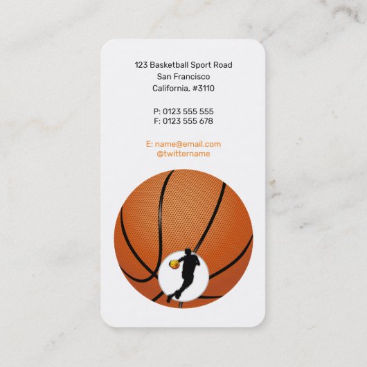 バスケットボールコーチ |プロフェッショナルプレーヤー 名刺 (裏面)