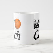バスケットボールコーチ 半分表示 ジャンボコーヒーマグカップ (正面)