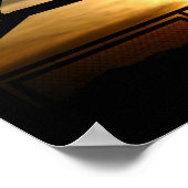 バスケットボールコートとサンセットポスター ポスター (角)