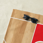 バスケットボールコートのモノグラムのバスケットボール ビーチタオル (インサイチュ)