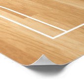 バスケットボールコートのモノグラムバスケットボール ポスター (角)