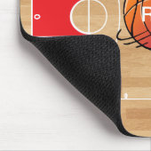 バスケットボールコートのモノグラムバスケットボール マウスパッド (コーナー)