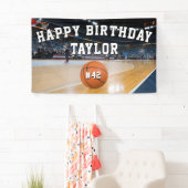 バスケットボールコートチーム番号スポーツハッピーバースデー 横断幕 (インサイチュ)