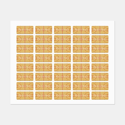 バスケットボールコートデザイン名タグ ラベル (シート)