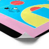 バスケットボールコートパステルカラー ポスター (角)