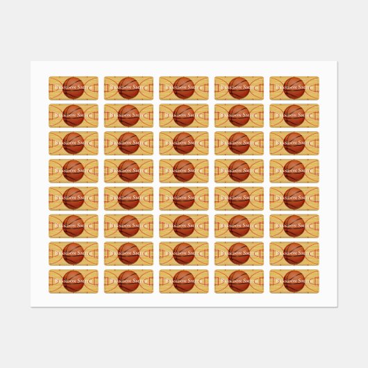 バスケットボールコートボールデザイン名タグ ラベル (シート)